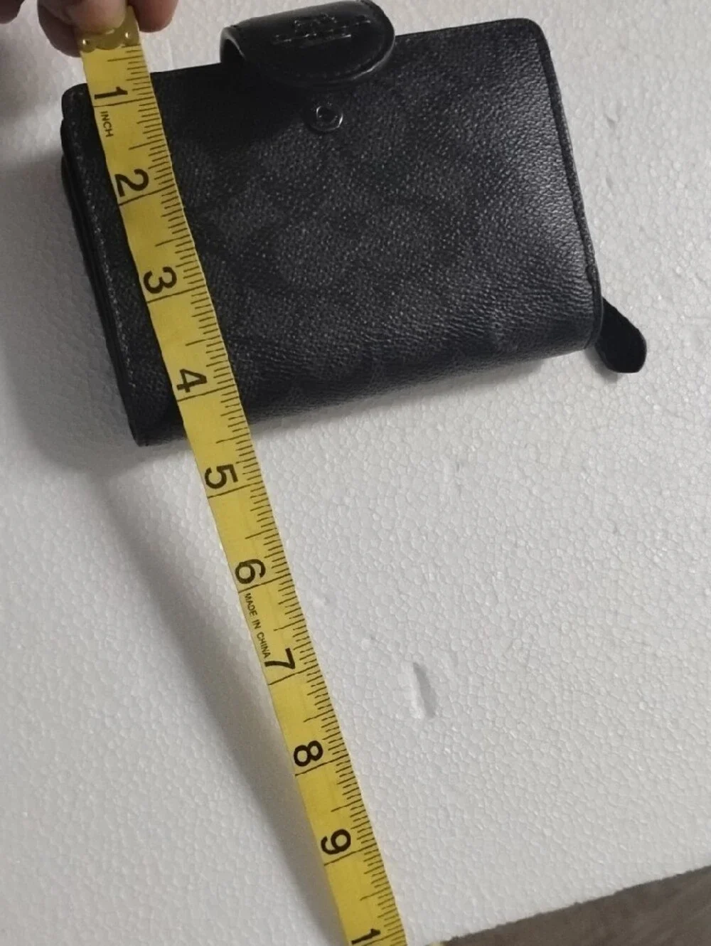 Coach Black Pebbled Leather Key & Card Organizer Wallet